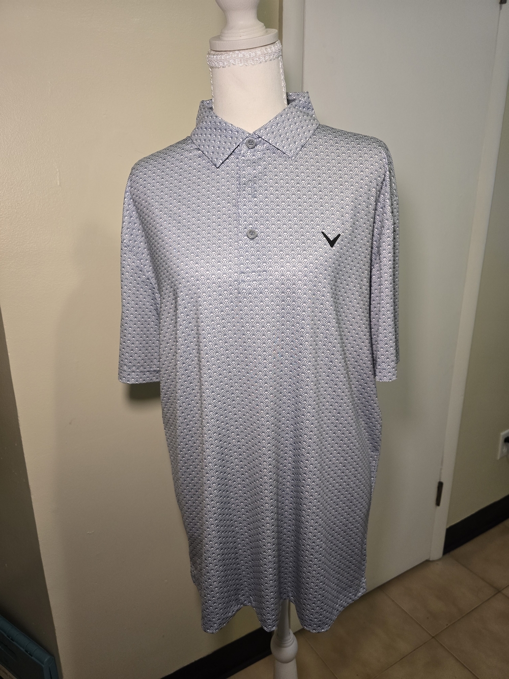 Callaway Light Gray Patterned Polo